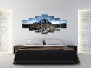 Obraz hory a řeky (210x100 cm)
