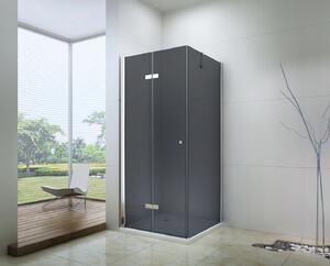 MEXEN - Lima sprchový kout, dveře skládací, 80 x 70 cm - grafitová šedá - chrom - 856-080-070-01-40