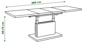 ASTON černý lesk, rozkládací, zvedací konferenční stůl, stolek - 70 cm
