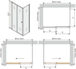 MEXEN - Apia sprchový kout, posuvné dveře, 115 x 90 cm, transparentní - chrom - 840-115-090-01-00