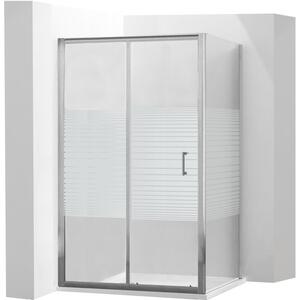 MEXEN - Apia sprchový kout, posuvné dveře, 95 x 70 cm, transparentní/dekor - chrom - 840-095-070-01-20