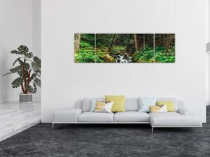 Obraz potoku v lese (170x50 cm)