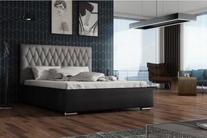 Designová manželská postel 180x200 SIRENA - černá / šedá