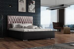 - Designová manželská postel 140x200 SIRENA - černá / zlatá
