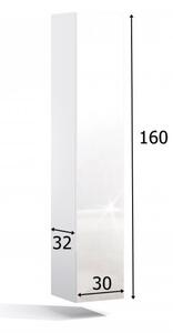 KWADRO 160 lesk, bílá, moderní závěsná skříň