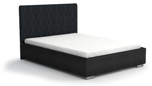Designová manželská postel 140x200 SIRENA - černá / stříbrná