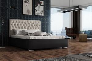 Designová manželská postel 160x200 SIRENA - černá / béžová