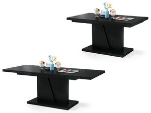 NOIR černý, rozkládací, konferenční stůl, stolek