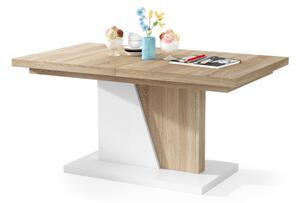 NOIR dub sonoma / bílý, rozkládací, konferenční stůl, stolek