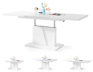 GRAND NOIR bílá, rozkládací, zvedací konferenční stůl, stolek