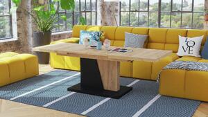 GRAND NOIR dub craft zlatý / černý, rozkládací, zvedací konferenční stůl, stolek