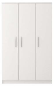 Třídveřová šatní skříň do dětského pokoje OLEG - šířka 120 cm, bílá