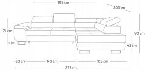 Designová sedací souprava WILFRED - šedá 2
