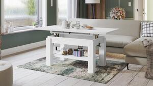 ASTORIA bílá, rozkládací, zvedací konferenční stůl, stolek