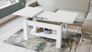 ASTORIA bílá, rozkládací, zvedací konferenční stůl, stolek