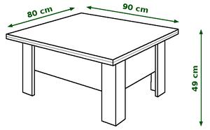 OSLO dub sonoma, rozkládací, zvedací konferenční stůl, stolek