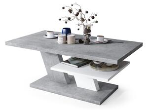 CLIFF MAT beton + bílý, konferenční stolek