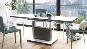 ASTON bílý+antracit (tmavý šedý), rozkládací, zvedací konferenční stůl, stolek - 70 cm