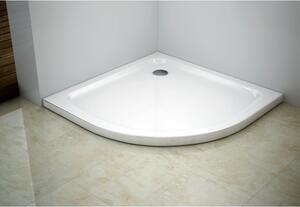 MEXEN - Sprchová vanička, čtvrtkruhová Slim 70x70 cm - bílá - 41107070