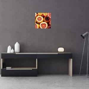 Obraz pomerančů a granátových jablek (30x30 cm)