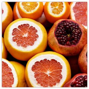 Obraz pomerančů a granátových jablek (30x30 cm)