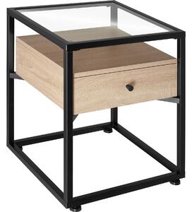 Tectake Noční stolek Preston 43x45x54,5cm - Industrial světlé dřevo, dub Sonoma