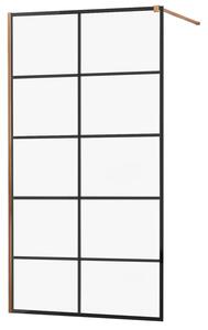 MEXEN - Kioto zástěna sprchová 70 x 200 cm, transparentní/ černá /vzor 8 mm - růžově zlatá - 800-070-101-60-77