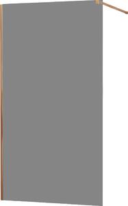 MEXEN - Kioto zástěna sprchová 90 x 200 cm - grafitová šedá 8 mm - růžově zlatá - 800-090-101-60-40