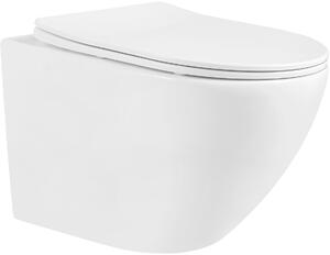 MEXEN - Lena WC mísa Rimless, WC sedátko se zpomalovacím mechanismem, Slim, duroplast - bílá - 30220300