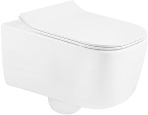 MEXEN - Stella WC mísa Rimless, WC sedátko se zpomalovacím mechanismem, Slim, duroplast - bílá - 30680800