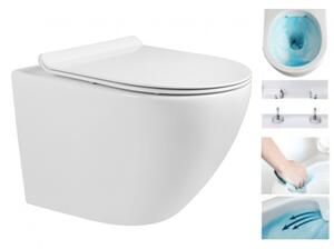MEXEN - Lena WC mísa Rimless, WC sedátko se zpomalovacím mechanismem, Slim, duroplast - bílá - 30224000