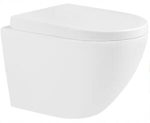 MEXEN - Lena WC mísa Rimless, WC sedátko se zpomalovacím mechanismem, široký - bílá - 30298000