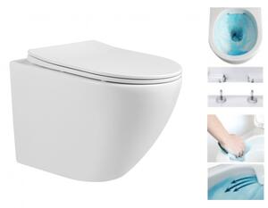 Mexen Fenix podomítková sestava + WC Lena Rimless + toaletní sedátko + tlačítko + podložka, bílá, 60100 + 30220400