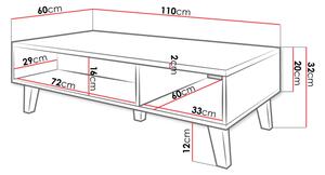 Konferenční stolek MARCIOANO - dub wotan / antracit