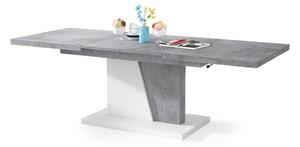 GRAND NOIR beton / bílá, rozkládací, zvedací konferenční stůl, stolek