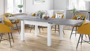 ROYAL jídelní stůl rozkládací - beton / bílý , pro 8 osob