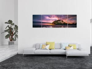 Obraz pláže při západu slunce (170x50 cm)