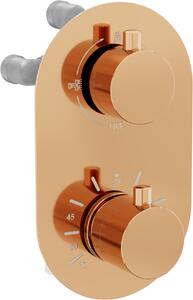 Mexen Kai termostatická baterie vanovo-sprchová 3-výstup - růžově zlatá - 77602-60