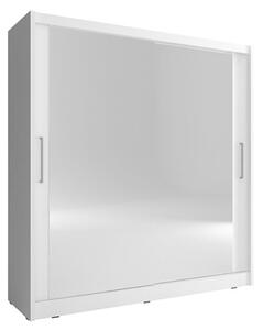Šatní skříň se zrcadlem 200 cm MARVAN 6 - bílá