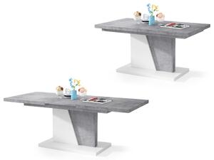 NOIR beton / bílý, rozkládací, konferenční stůl, stolek