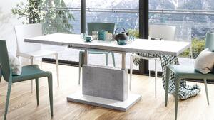 ASTON bílý / beton, rozkládací, zvedací konferenční stůl, stolek