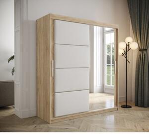 Šatní skříň s posuvnými dveřmi 180 cm TALIA - dub sonoma / bílá