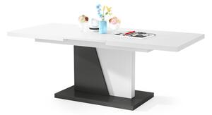 NOIR bílý / antracit, rozkládací, konferenční stůl, stolek