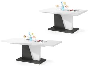 NOIR bílý / antracit, rozkládací, konferenční stůl, stolek