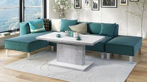 ASTON bílý / beton, rozkládací, zvedací konferenční stůl, stolek