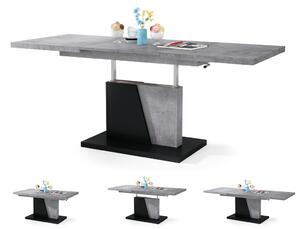 GRAND NOIR beton / černý, rozkládací, konferenční stůl, stolek
