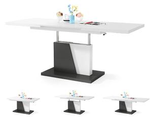 GRAND NOIR bílý / antracit, rozkládací, konferenční stůl, stolek