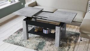 ASTORIA beton / černá, rozkládací, zvedací konferenční stůl, stolek