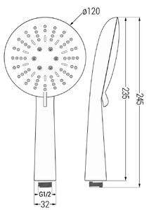 Mexen příslušenství - hlavice ruční sprchy R67 Circle, 3-funkce, chrom, 79567-00