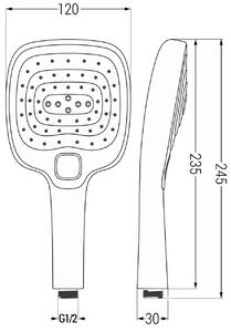 Mexen příslušenství - hlavice ruční sprchy Oval R-17, 3-funkce, chromová-bílá, 79517-02